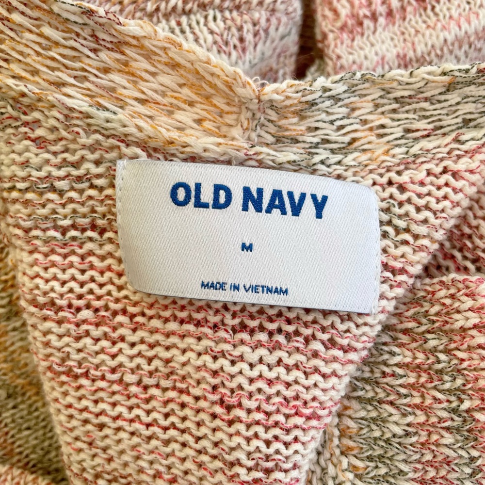OLD NAVY Space Dye Knit Open Half Sleeve Layering Cardigan Sweater M Pockets - Picture 5 of 6